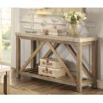 Ridley Sofa Table with Marble Top - Weathered Wood Finish